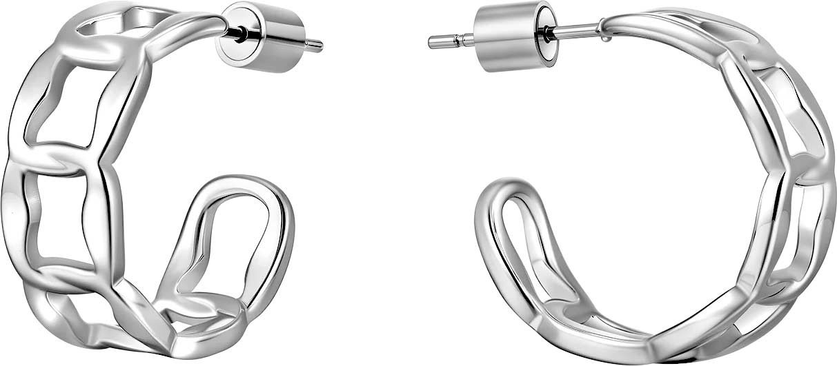 Стальные серьги полукольца BURKER CIARA-EARRINGS-SILVER