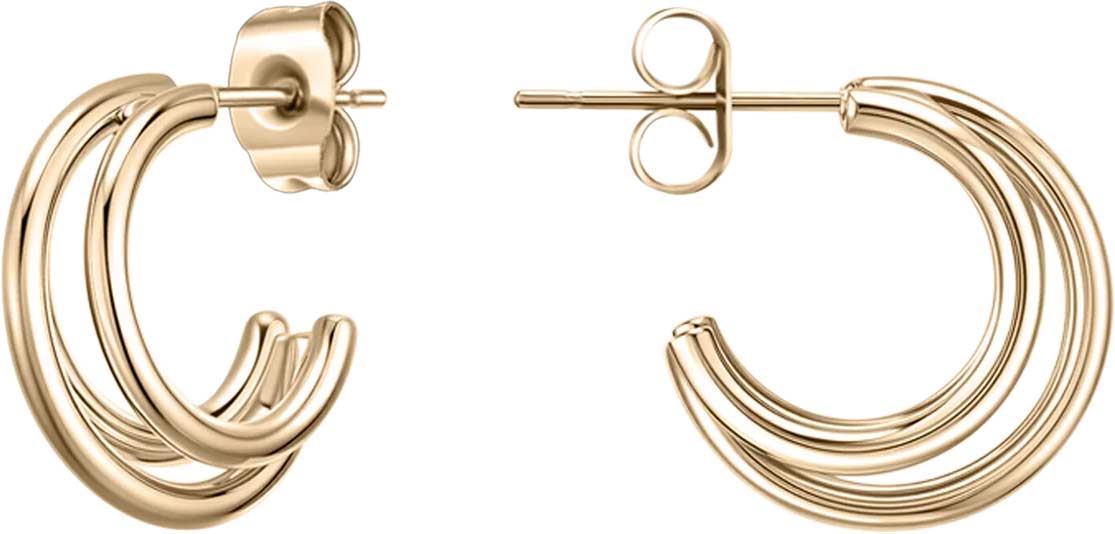 Стальные серьги полукольца BURKER CINDY-EARRINGS-GOLD