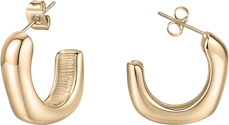 Стальные серьги полукольца BURKER HELLEN-EARRINGS-GOLD