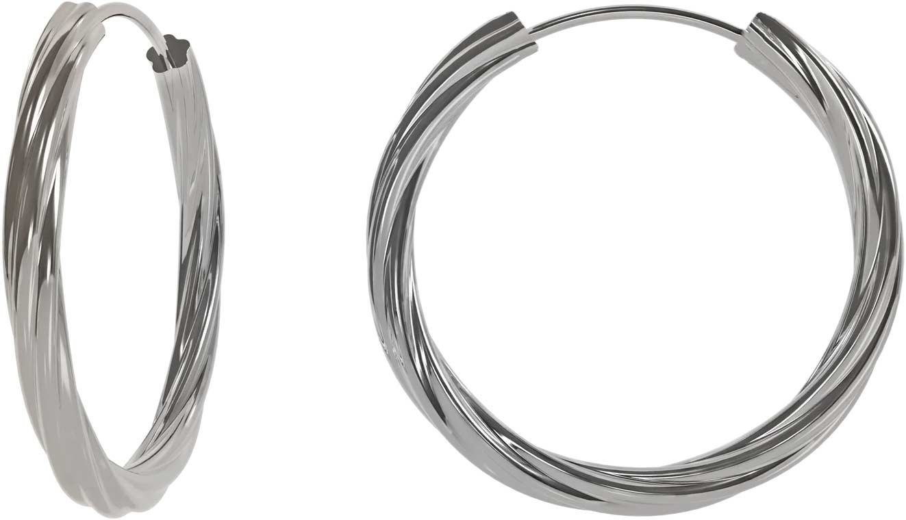 Стальные серьги кольца конго BURKER KATE-EARRINGS-SILVER