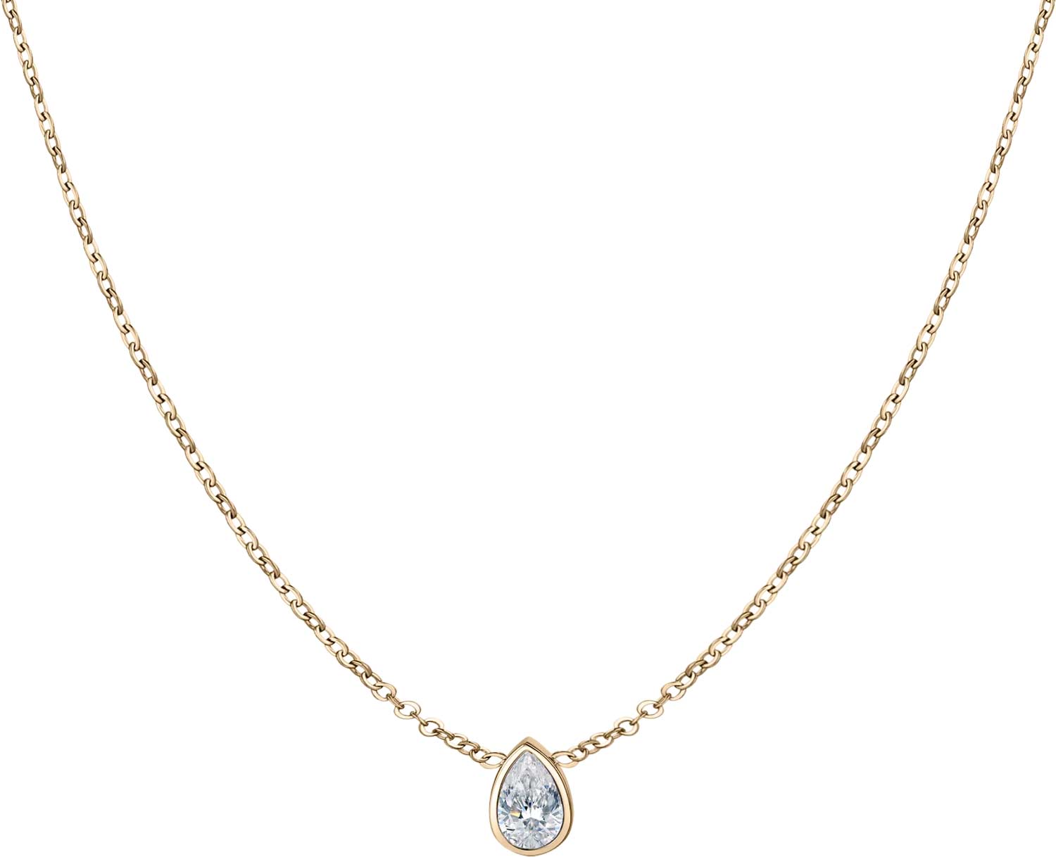 Стальная подвеска на цепочке BURKER ORLA-NECKLACE-GOLD с фианитом