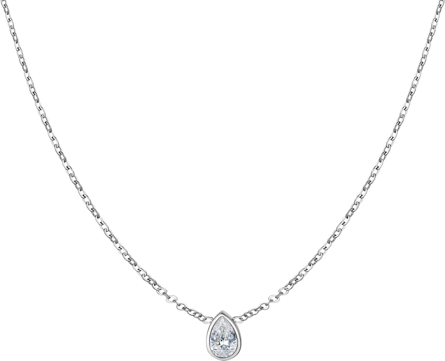 Стальная подвеска на цепочке BURKER ORLA-NECKLACE-SILVER с фианитом