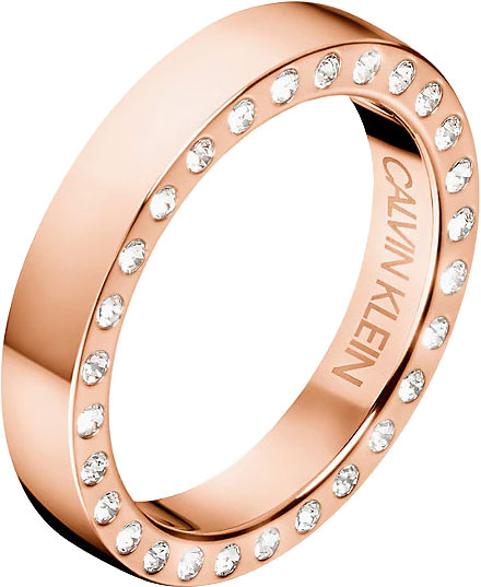 Стальное кольцо Calvin Klein KJ06PR1402 с кристаллами Swarovski