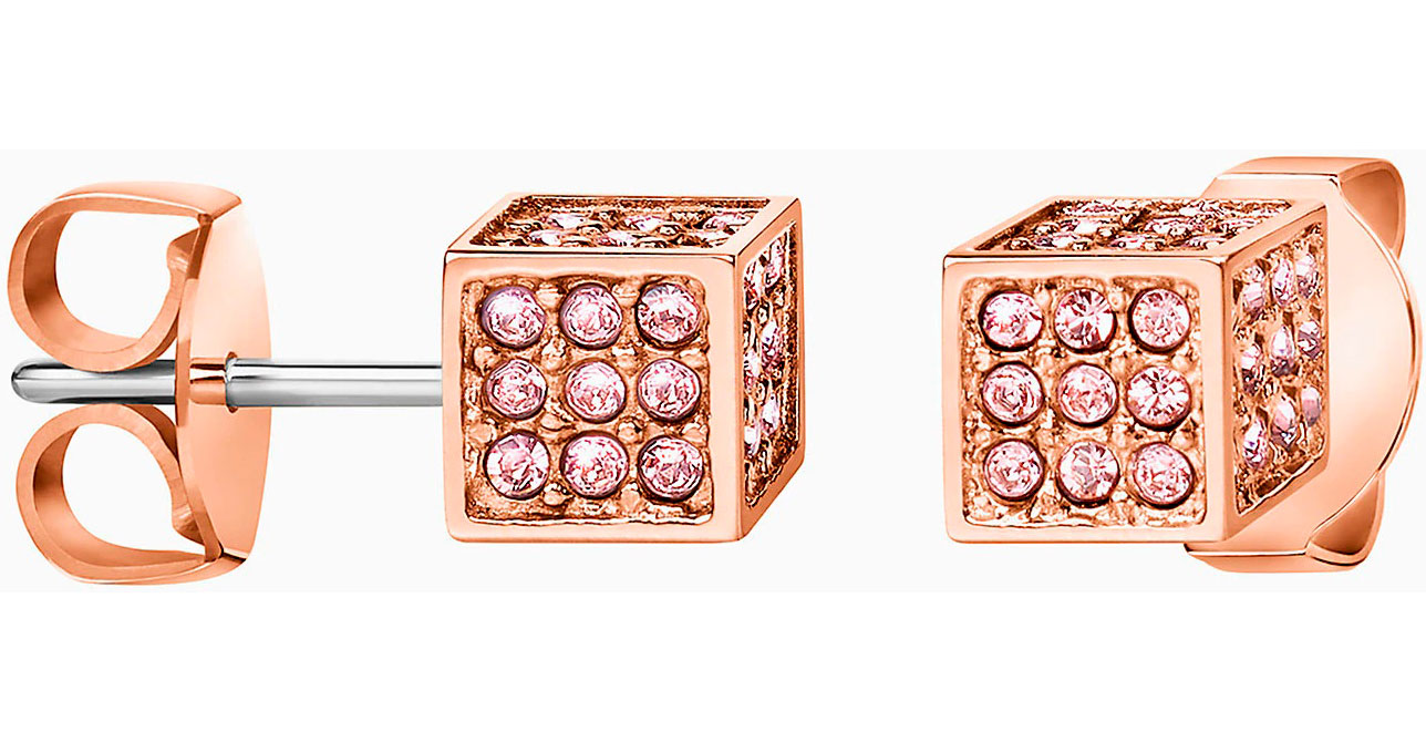 Стальные серьги-пусеты (гвоздики) Calvin Klein KJ9CPE140100 с кристаллами Swarovski