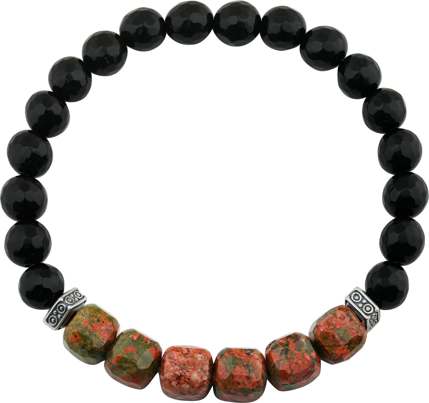 Мужской браслет из бусин Carpe Diem S005602B с агатами, эпидотом