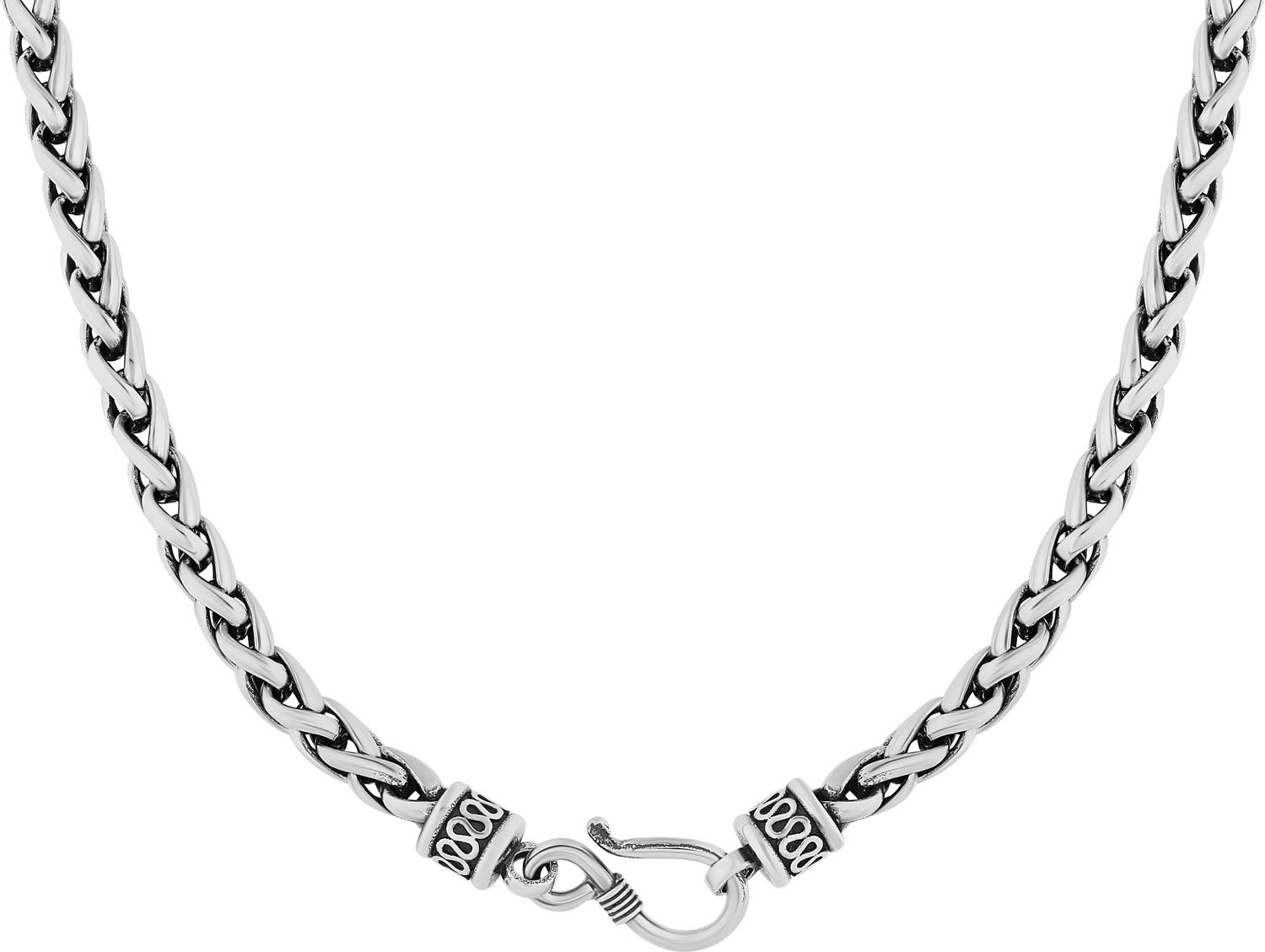 Мужская серебряная цепь на шею Carpe Diem S018601N с плетением колос