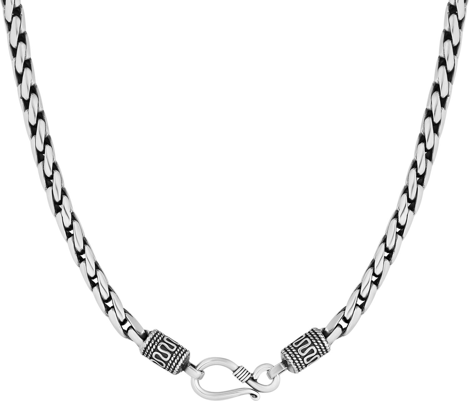 Мужская серебряная цепь на шею Carpe Diem S018701N с византийским плетением