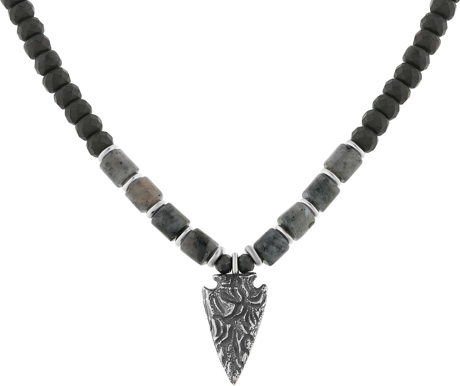 Мужские бусы с подвеской Carpe Diem S019902N-1 с лабрадоритом