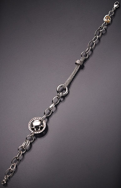 Серебряный браслет цепь Catena N-1056_c с фианитами
