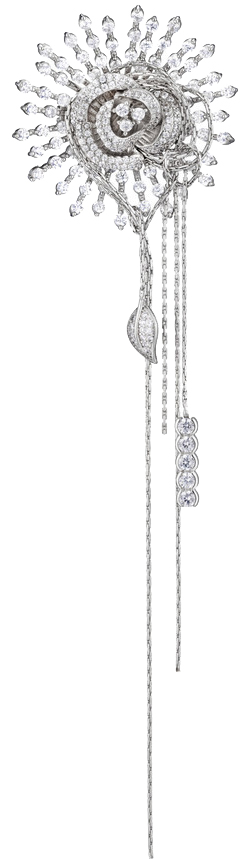 Латунная брошь ''Роза'' Caviar Jewellery SG008 с фианитами