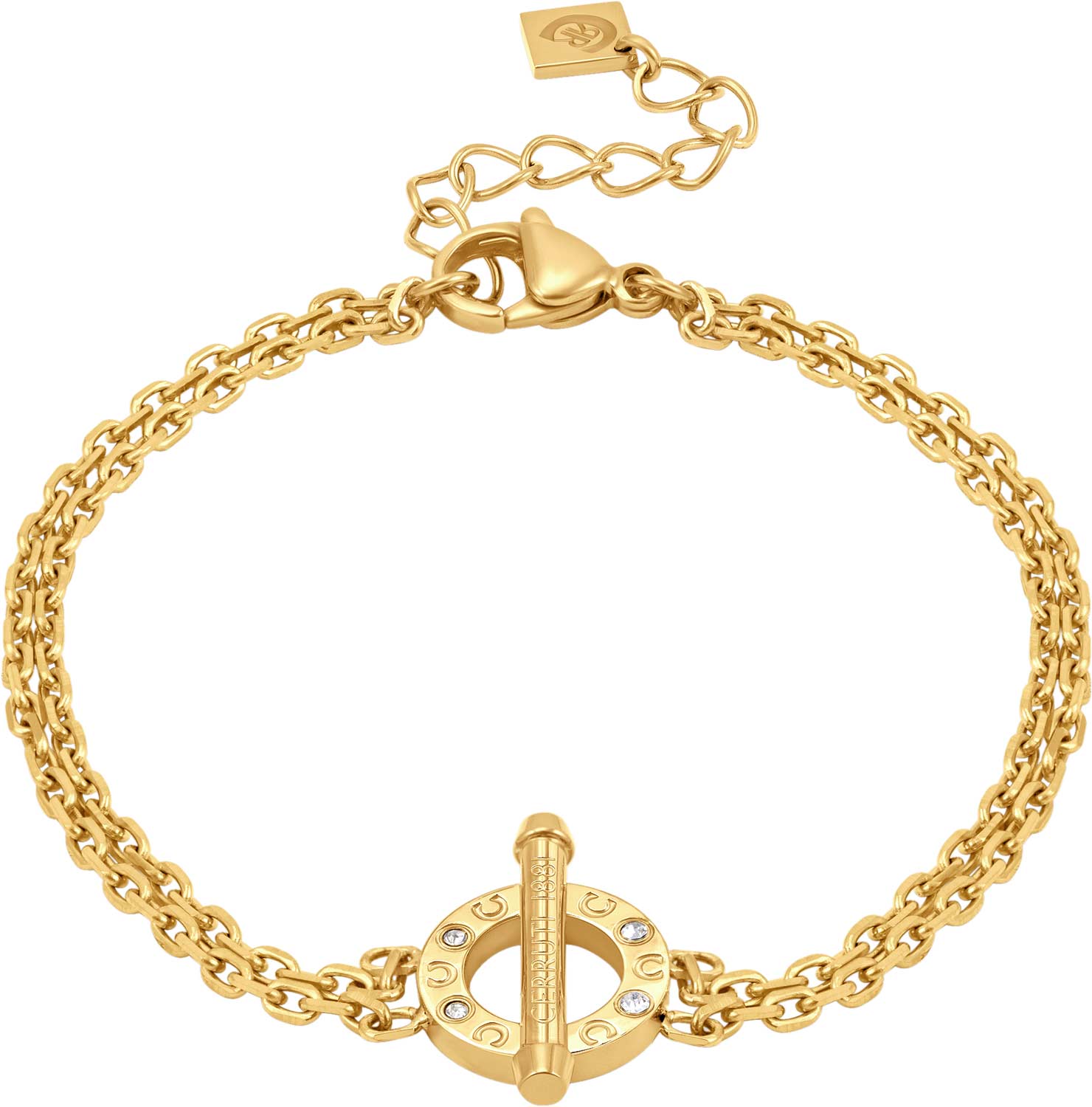 Стальной браслет цепь Cerruti 1881 CIJLB0014004 с кристаллами