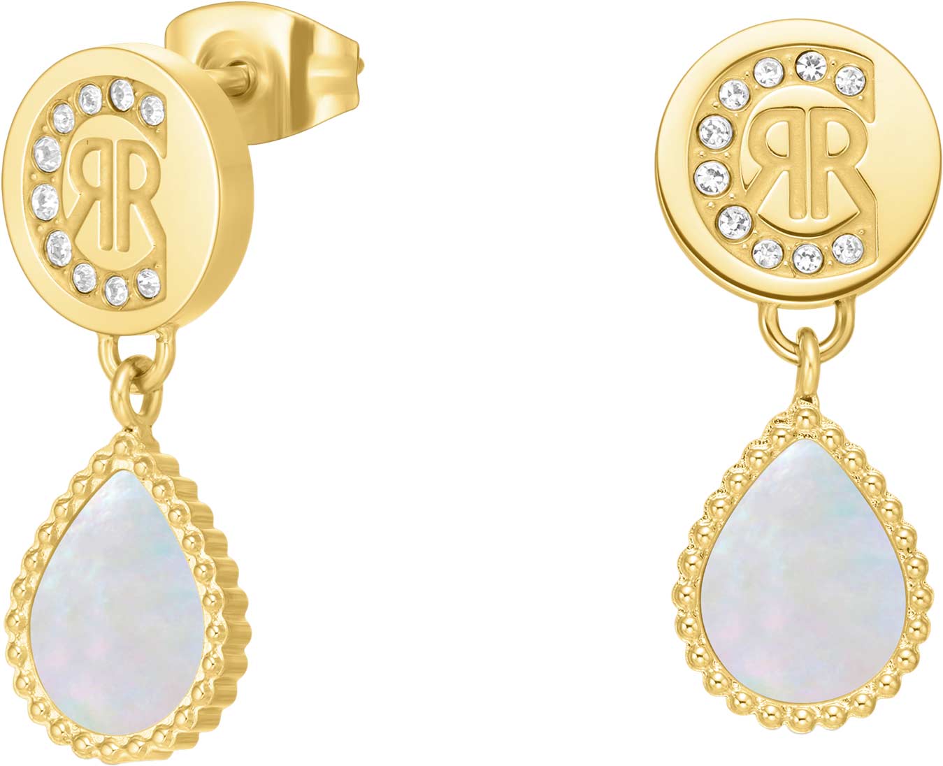 Стальные серьги с подвесками Cerruti 1881 CIJLE0010901 с перламутром, кристаллами