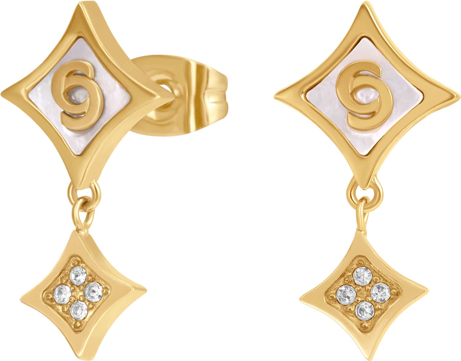 Стальные серьги с подвесками Cerruti 1881 CIJLE0013301 с перламутром, кристаллами