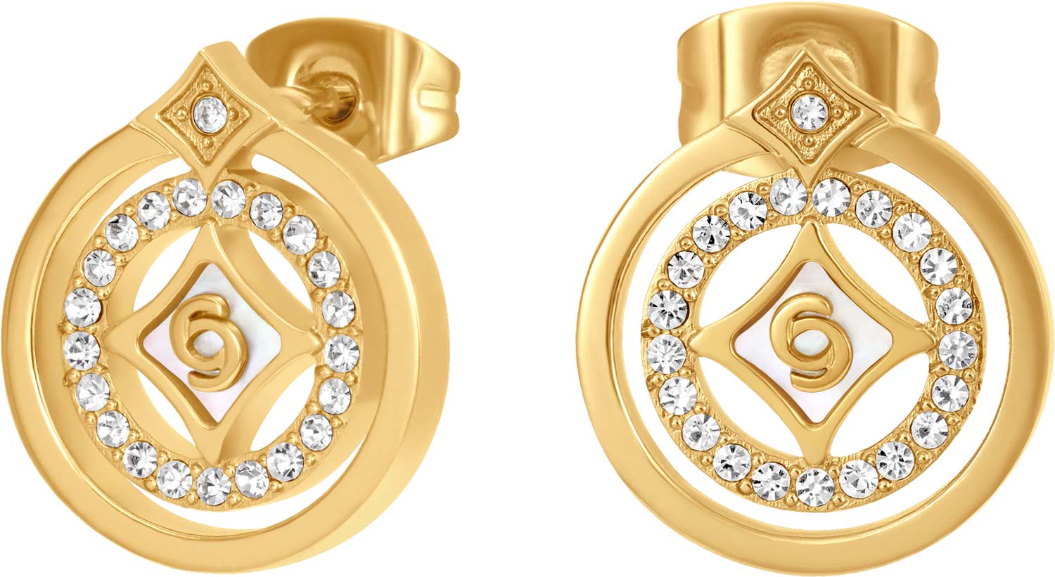 Стальные серьги Cerruti 1881 CIJLE0013302 с перламутром, кристаллами