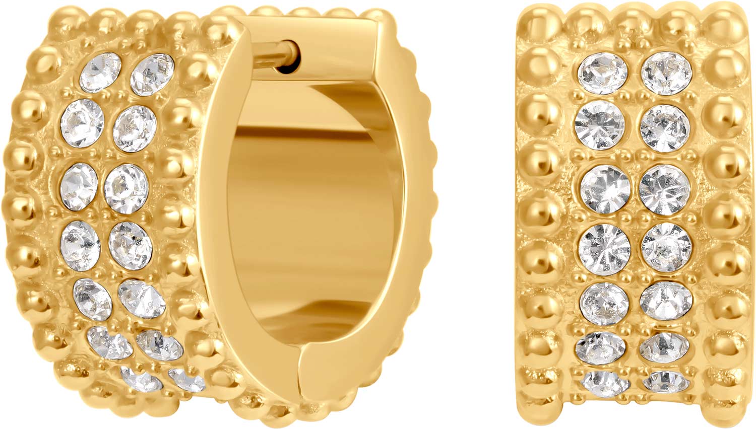 Стальные серьги хаггисы Cerruti 1881 CIJLE0013401 с кристаллами