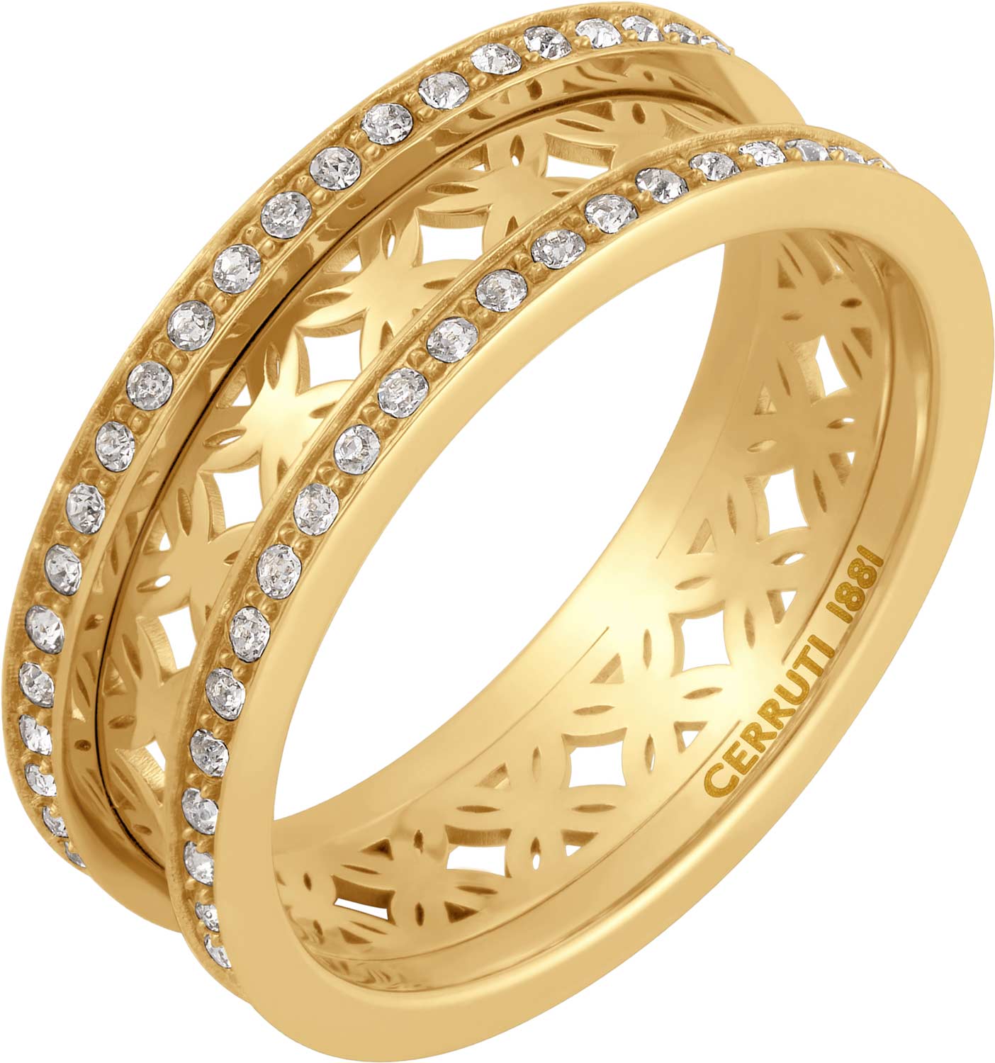 Стальное наборное кольцо Cerruti 1881 CIJLF0013201 с кристаллами