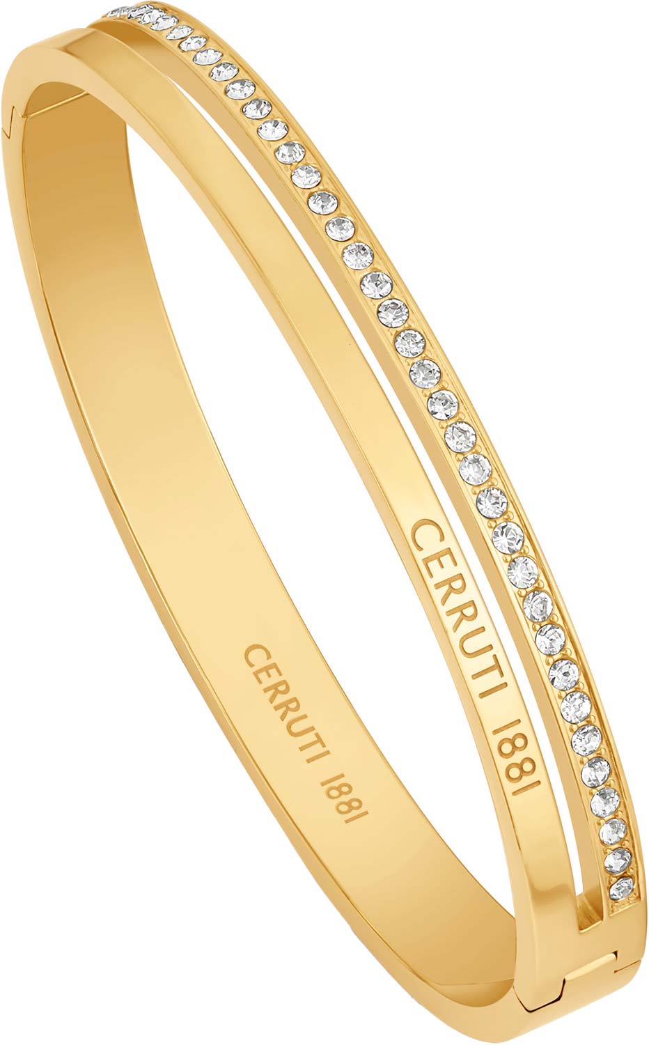 Стальной жесткий браслет Cerruti 1881 CIJLG0014204 с кристаллами