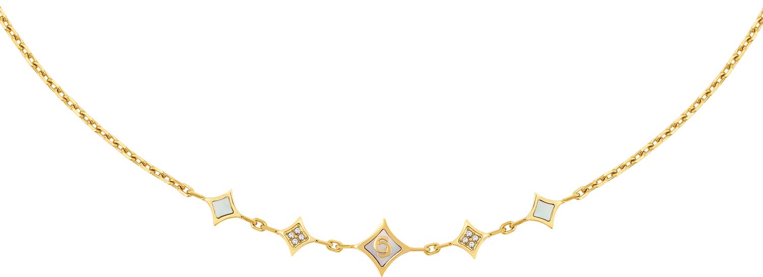 Стальное колье Cerruti 1881 CIJLN0013301 с перламутром, кристаллами