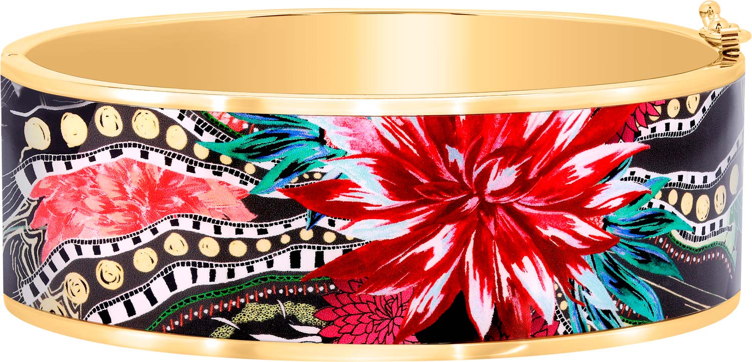 Жесткий браслет из латуни Christian Lacroix XFJ1605-M с лаковым покрытием