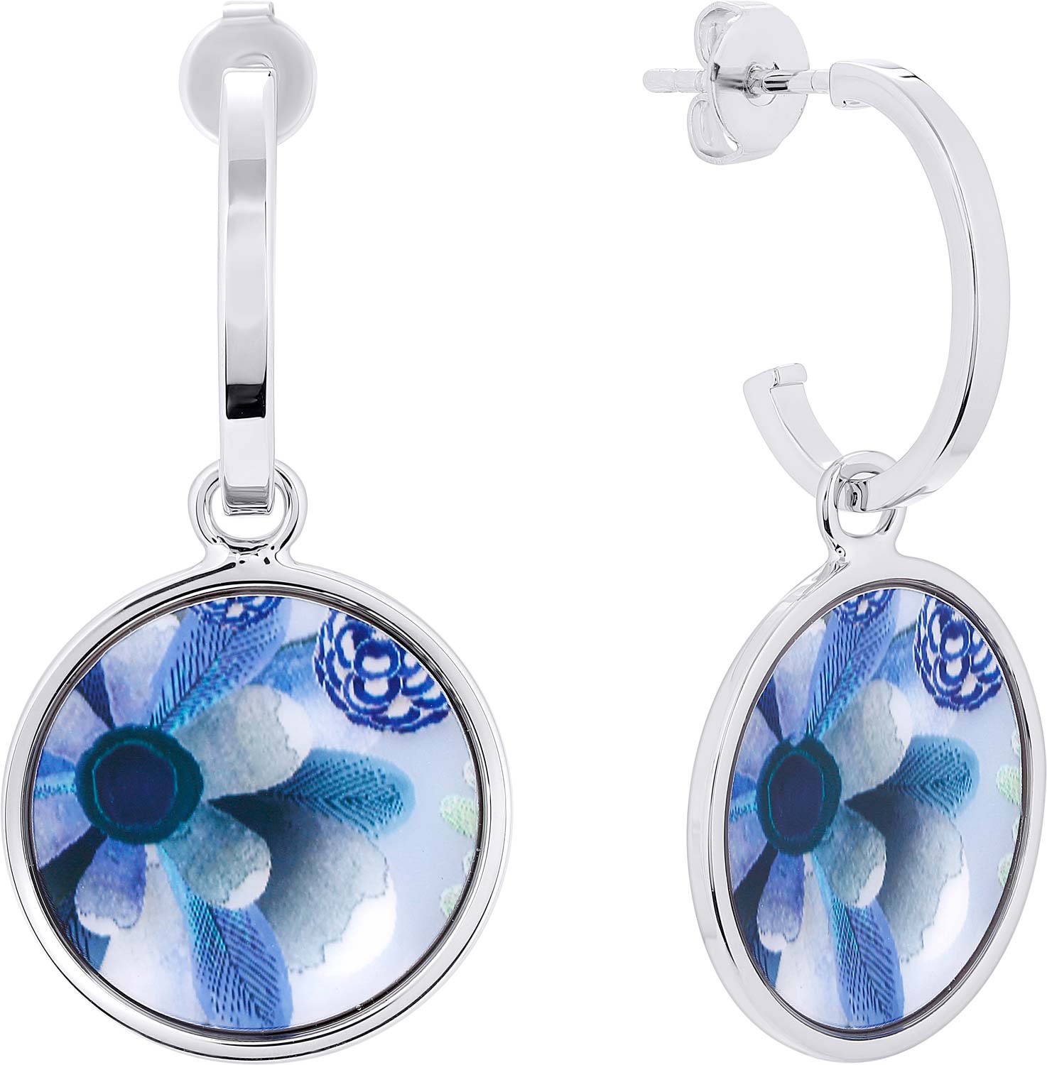 Стальные серьги полукольца с подвесками Christian Lacroix XFJ3706 с лаковым покрытием