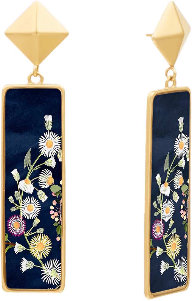 Серьги из латуни с подвесками Christian Lacroix XFJ3905 с лаковым покрытием