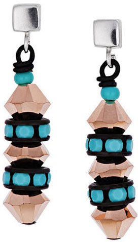 Стальные длинные серьги Coeur de Lion 4737/21-0600 с кристаллами Swarovski, полярисом