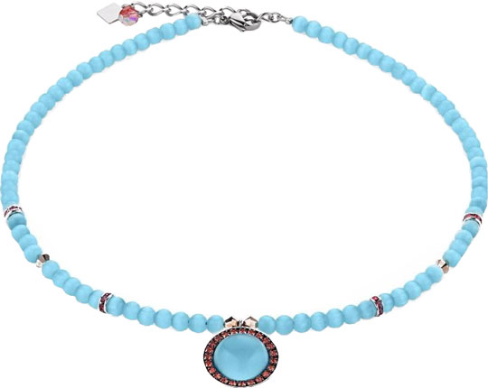 Ожерелье с подвесками Coeur de Lion 4806/10-2000 с полярисом, стеклом, кристаллами Swarovski