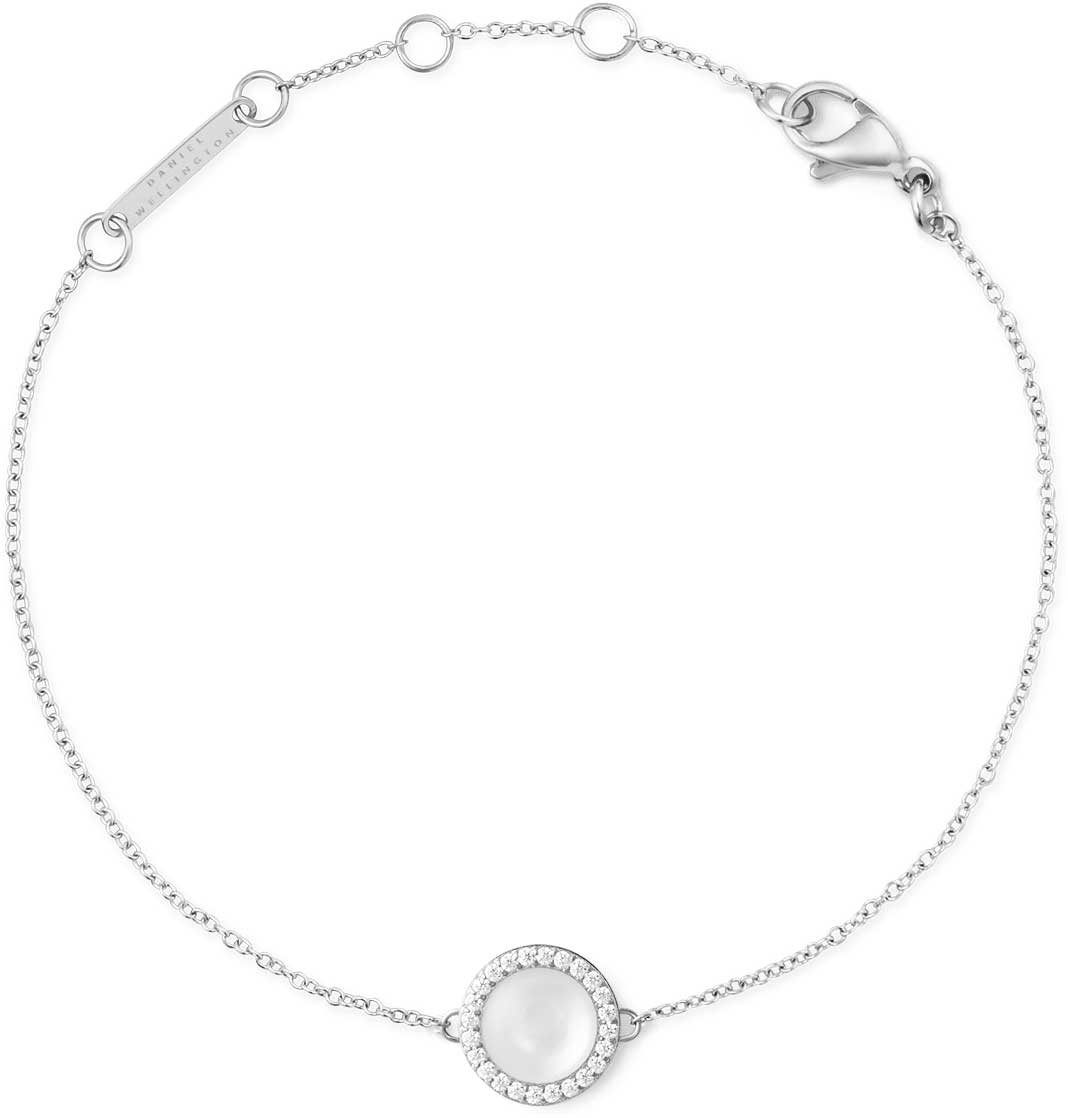 Стальной браслет цепь Daniel Wellington Audrey-Bracelet-Mother-Of-Pearl-S с перламутром, кристаллами