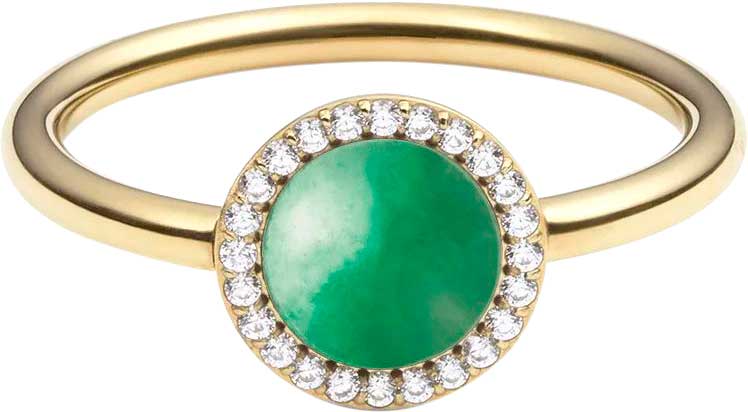 Стальное кольцо Daniel Wellington Audrey-Ring-Jade-G с нефритом, кристаллами