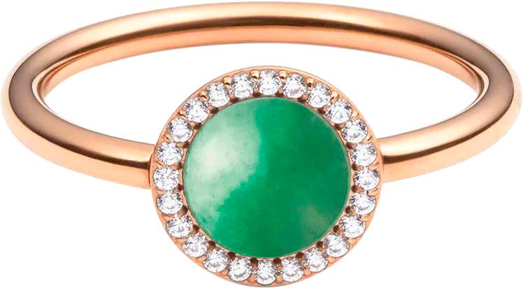Стальное кольцо Daniel Wellington Audrey-Ring-Jade-RG с нефритом, кристаллами