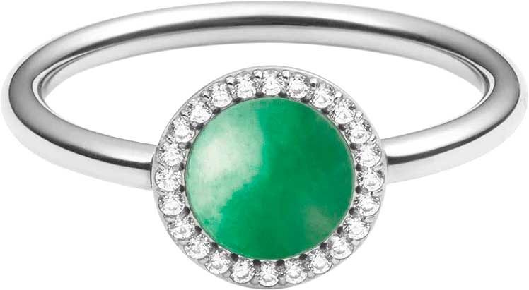 Стальное кольцо Daniel Wellington Audrey-Ring-Jade-S с нефритом, кристаллами