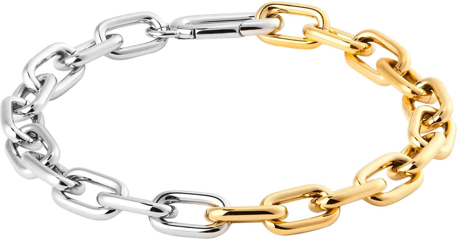 Стальной браслет цепь Daniel Wellington Contrast-Link-Bracelet-Two-Tone-S-G