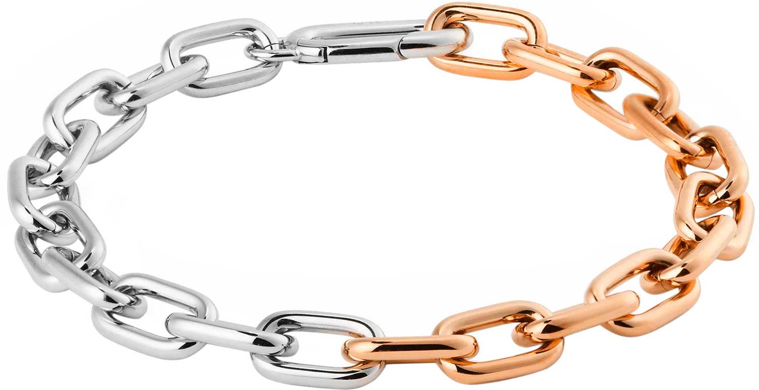 Стальной браслет цепь Daniel Wellington Contrast-Link-Bracelet-Two-Tone-S-RG
