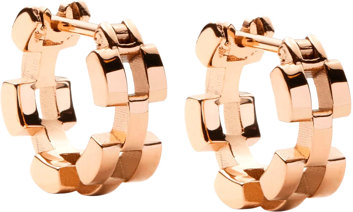 Стальные серьги хаггисы Daniel Wellington Link-Inspired-3-Rows-Earrings-RG