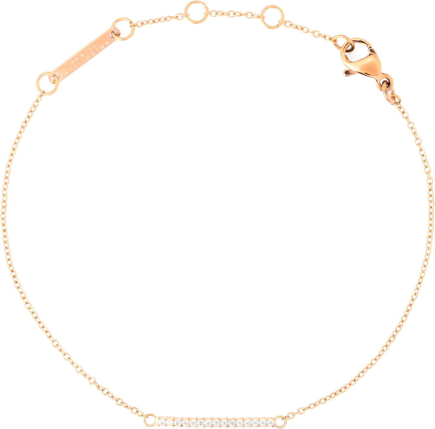 Стальной браслет цепь Daniel Wellington Mirelle-Eternity-Bracelet-RG с кристаллами