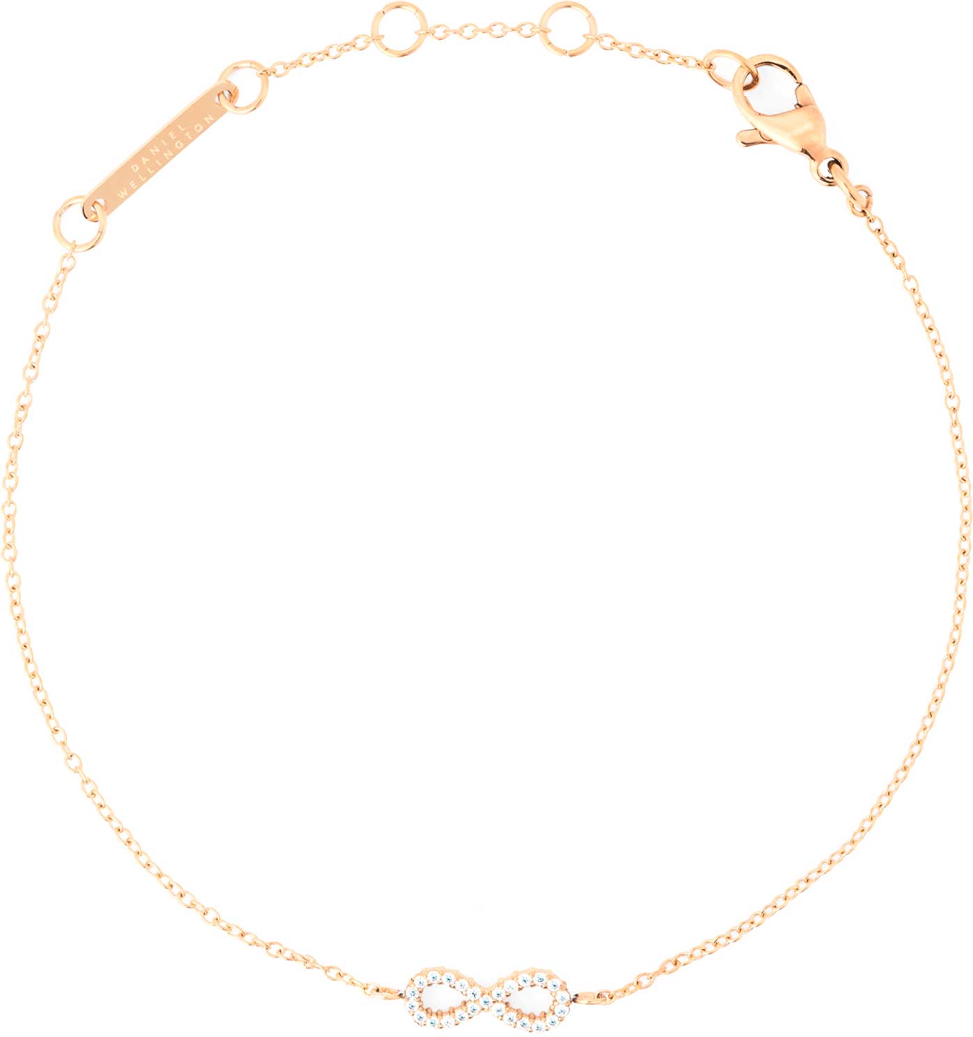 Стальной браслет цепь Daniel Wellington Mirelle-Infinity-Bracelet-RG с кристаллами