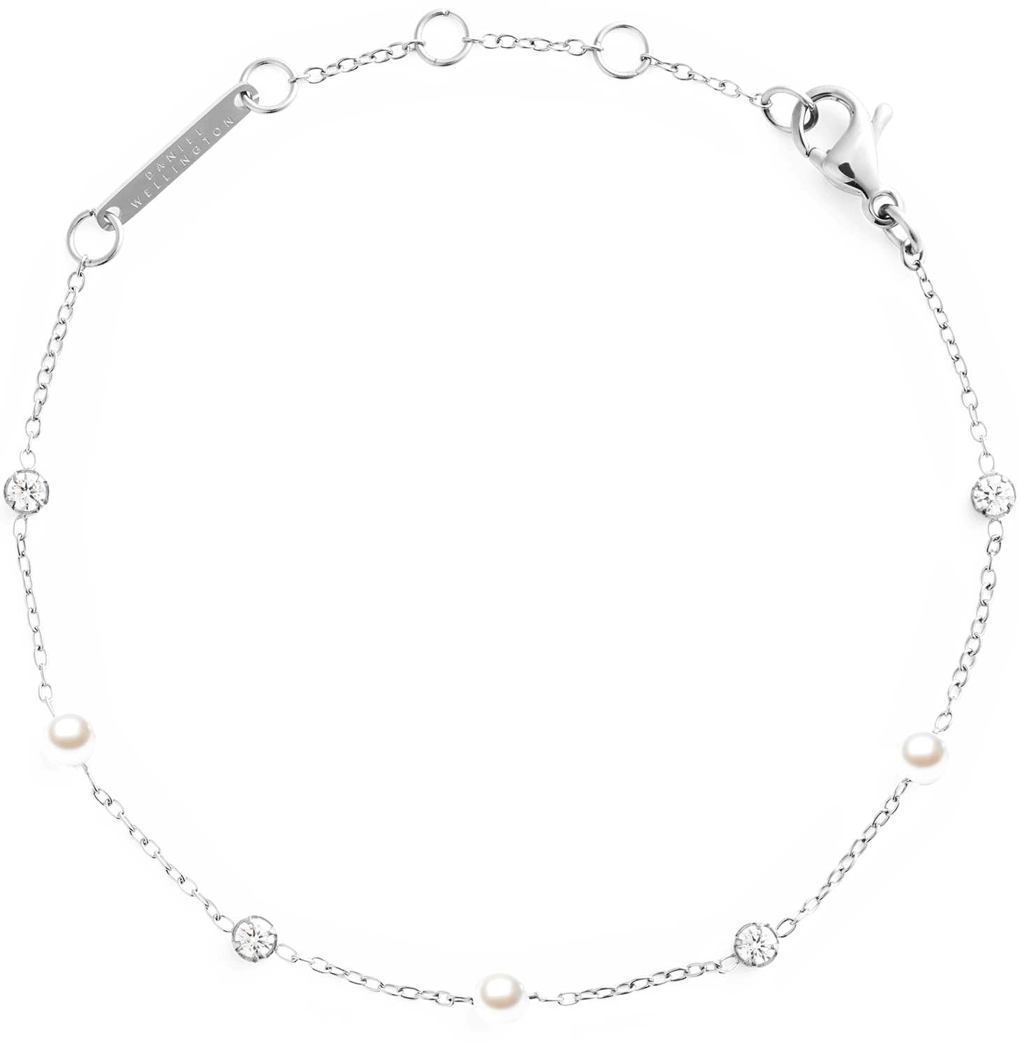 Стальной браслет цепь Daniel Wellington Pearl-Bracelet-S с жемчугом Swarovski, кристаллами