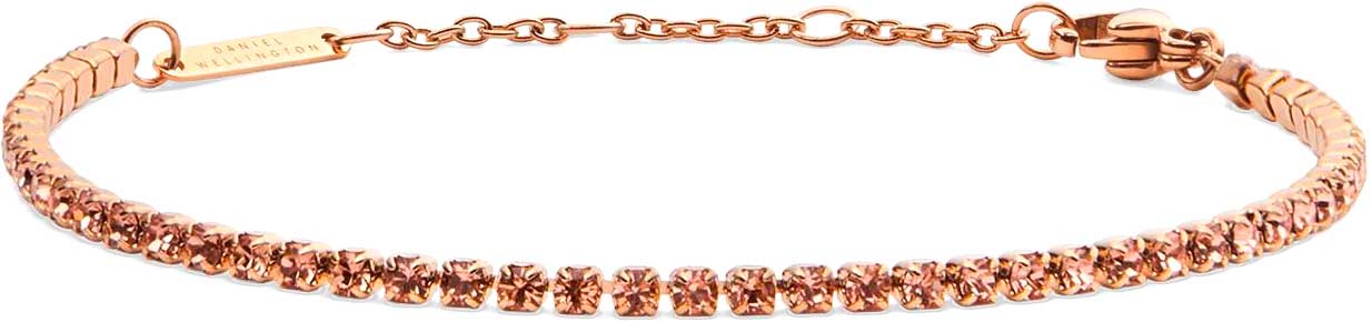 Стальной теннисный браслет Daniel Wellington Tennis-Bracelet-Apricot-RG с кристаллами