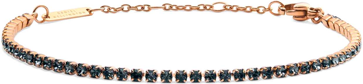 Стальной теннисный браслет Daniel Wellington Tennis-Bracelet-Nightfall-RG с кристаллами