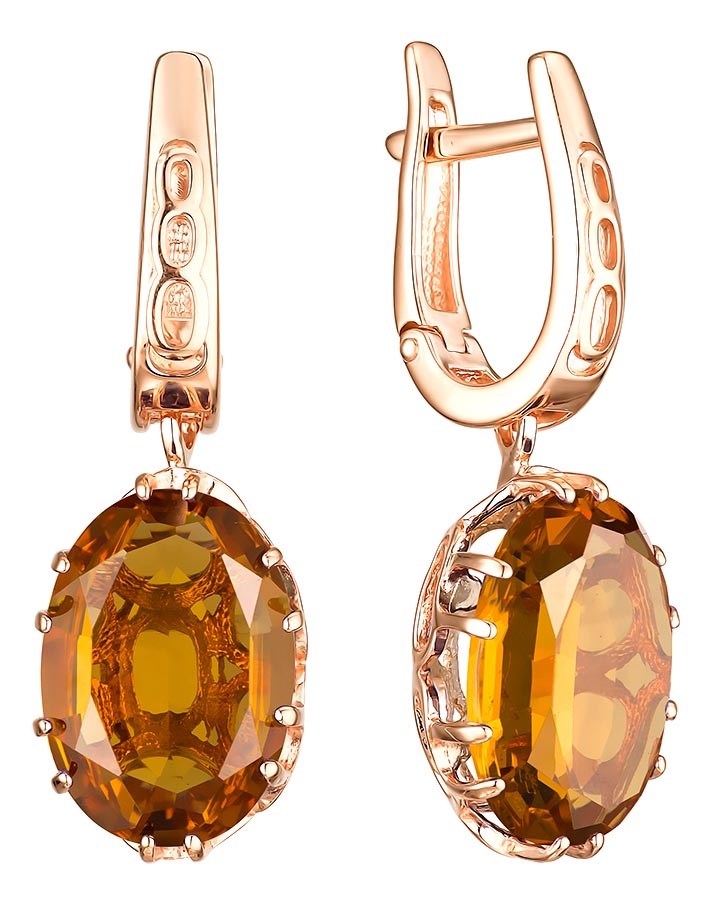 Серебряные серьги с подвесками ДАР S-3284ZI318 с ситаллами