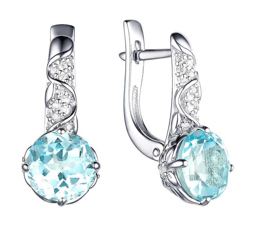 Серебряные серьги ДАР S-4067RS40200 с топазами, фианитами