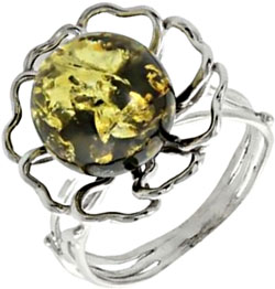 Серебряное кольцо Darvin 420391428RR с янтарем