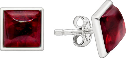 Серебряные серьги пусеты-гвоздики Darvin 922040357DA с янтарем