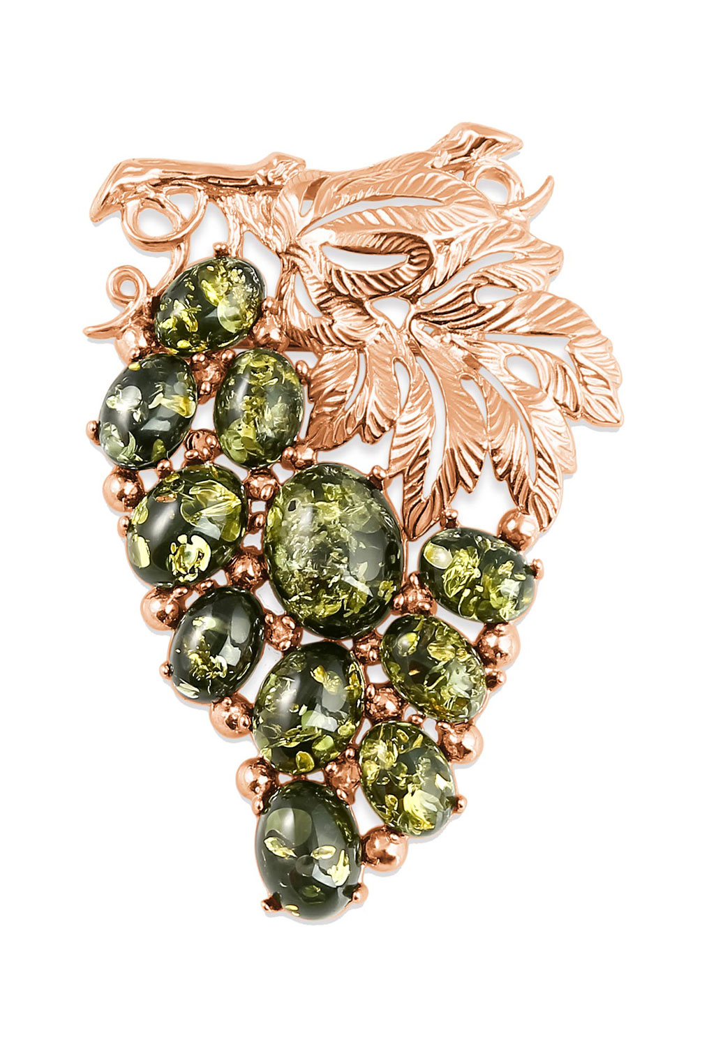 Серебряная брошь Darvin 927012285AA с янтарем