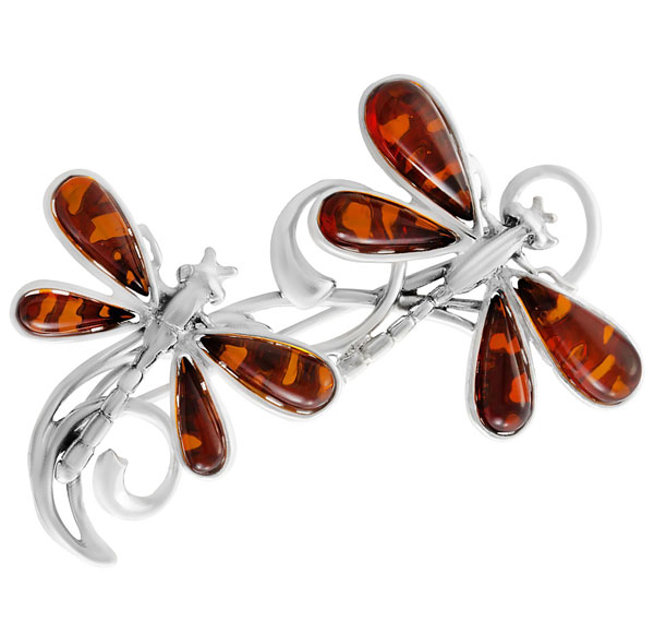 Серебряная брошь Darvin 927041160AA с янтарем