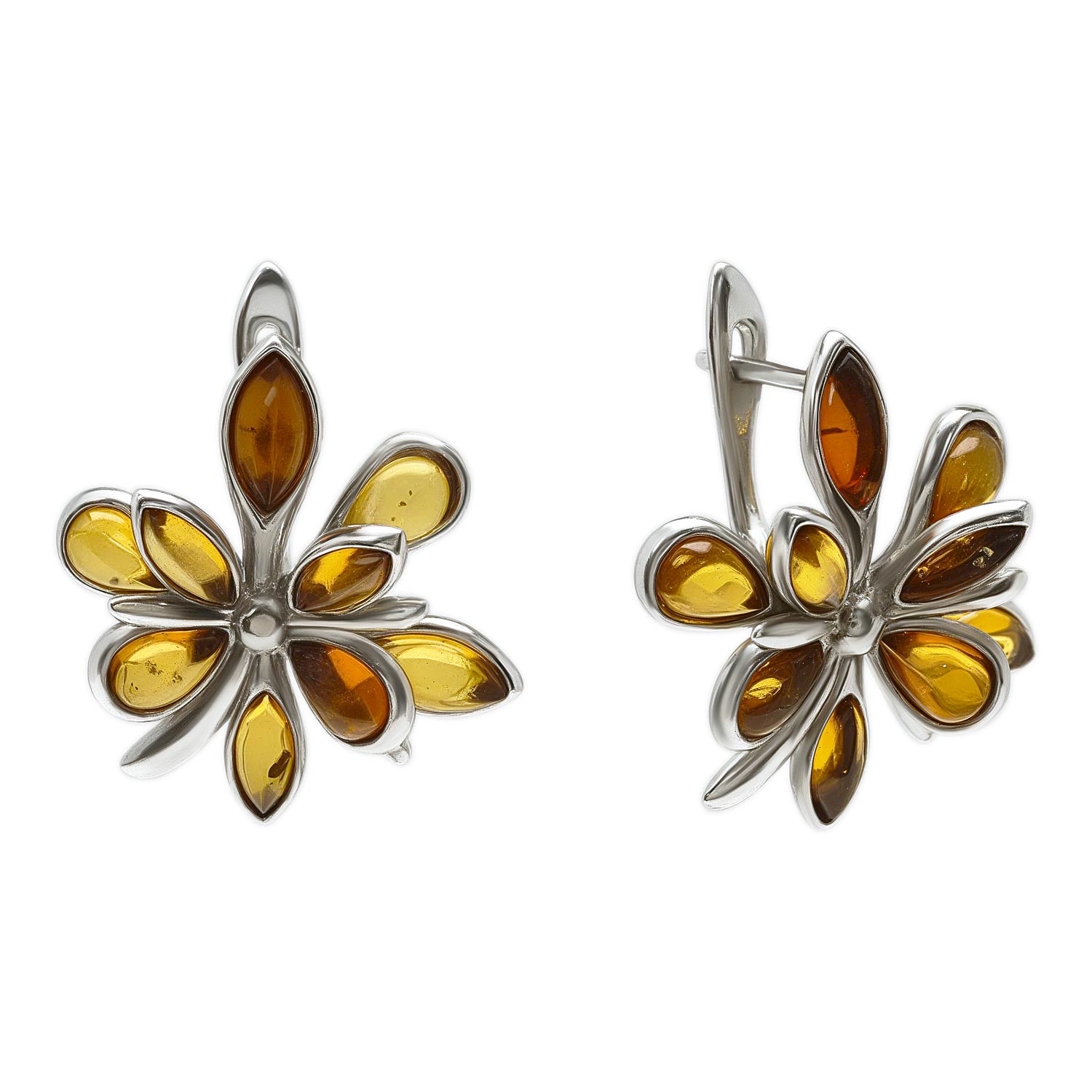 Серебряные серьги Darvin 929041083AA с янтарем