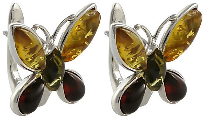 Серебряные серьги Darvin 929061411AA с янтарем