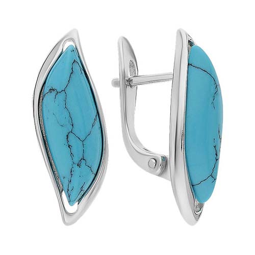 Серебряные серьги Darvin 929071047AA с искусственной бирюзой