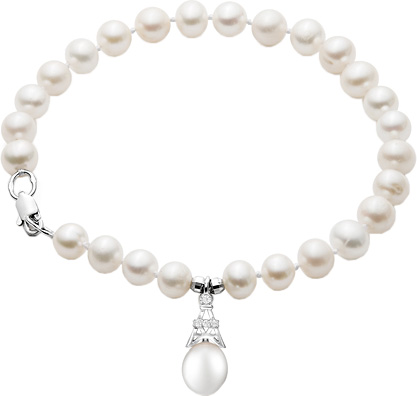 Браслет из бусин De Fleur 024081S1D6.5 с фианитами, жемчугом