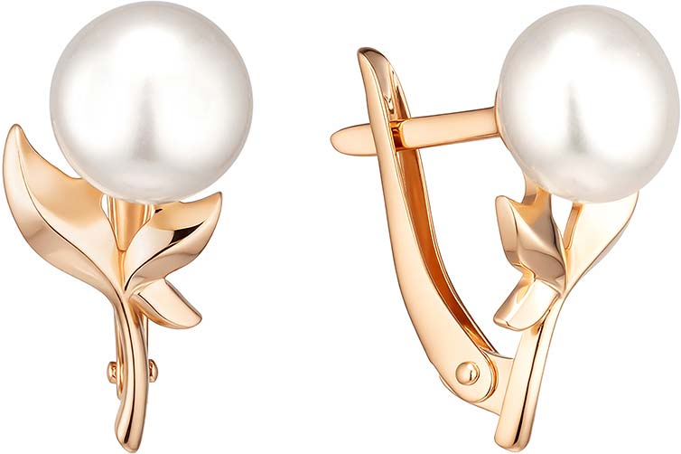 Золотые серьги De Fleur 22875A1 c жемчугом